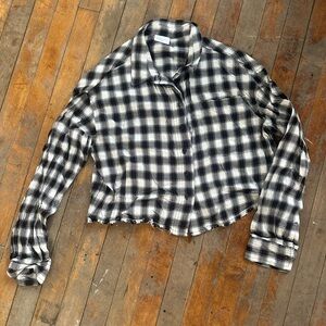 Abound Black and White Plaid Button-Down Shirt